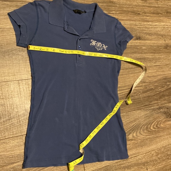 Vintage Fox Racing Short Sleeve Polo in Blue with Silver Graphics Size Medium - Picture 7 of 12